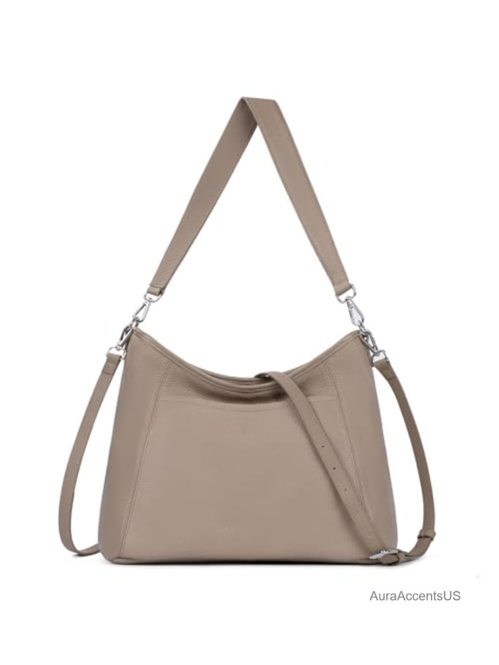 Genuine Leather Hobo Crossbody Bag with 2 Detachable Straps Large Purse